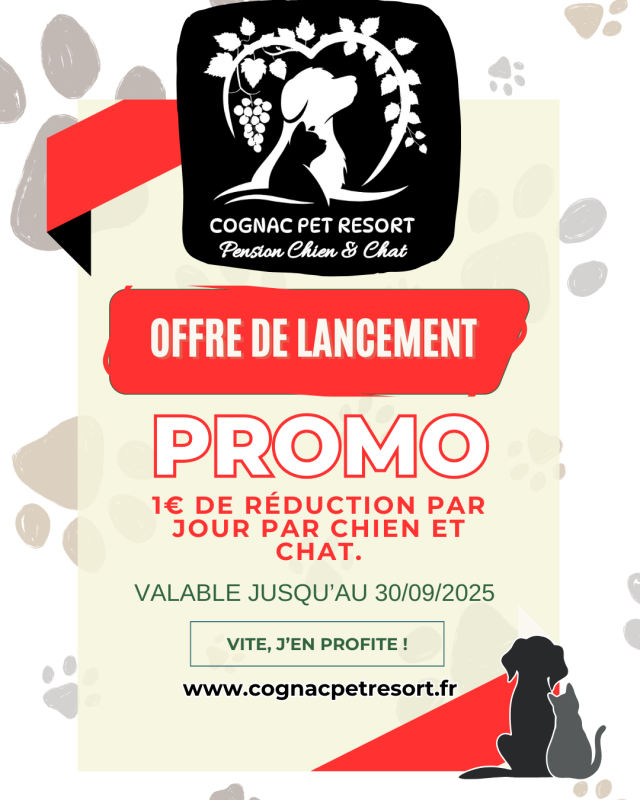 promotion cognac pet resortpension chien et chat proche de Cognac